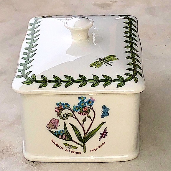 BOTANIC GARDEN BY PORTMEIRION BOX WITH LID RECTANGULAR NEW PANCYS BUTTERFLYS - Picture 8 of 12
